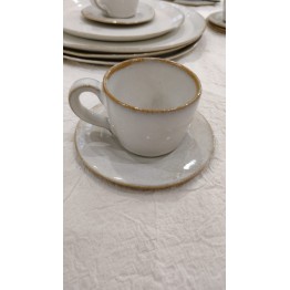 Taza de Café con Plato Ceramica Artesanal