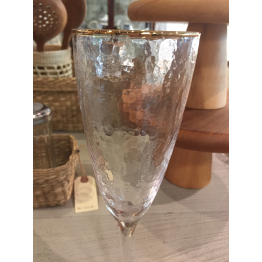 Set x6 Copas de Champagne con Borde Dorado